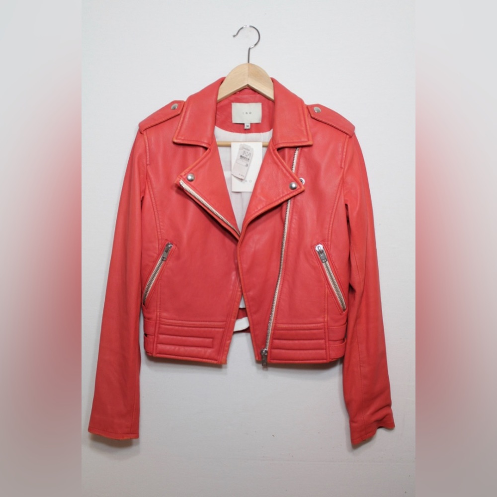 BRAND NEW IRO LAMBSKIN LEATHER MOTORCYCLE MOTO BIKER JACKET NWT!